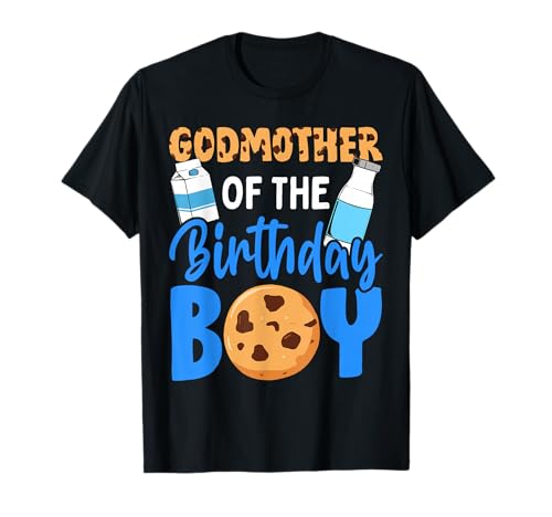Godmother of The Birthday boy Milk and Cookies 1st Birthday T-Shirt