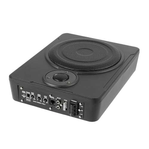 Gosangom 8” 600w Slimline Subwoofer, Car/Truck Bass Speaker Kit, Active Hidden Car Subwoofer, Under Seat Powered Subwoofer with Amp Kit