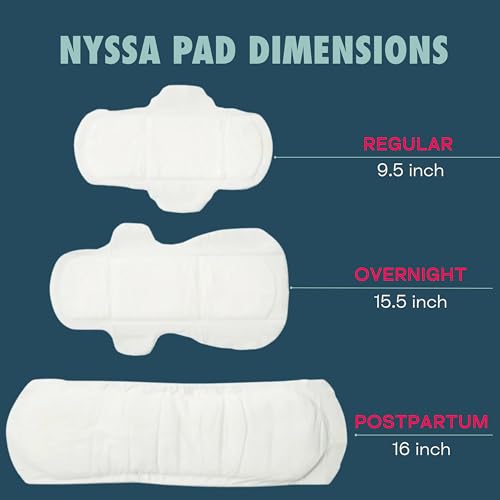 Image of Nyssa Postpartum Pads, 16 inch Long, Ultra-Absorbent Organic Cotton, 2 Pack (16 Pads Total)