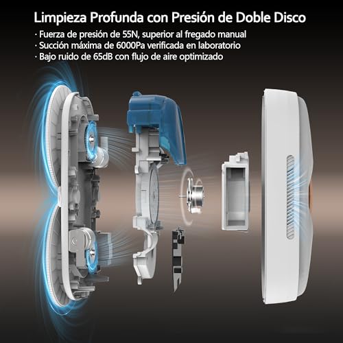 Lydsto WL09 Robot Limpiacristales, 6000Pa Aspiración Auto-Ajustable, Doble Pulverización Ultrasónica, Mando a Distancia, Triple Seguridad, Incluye Caja Almacenamiento y 10 Paños - imagen 6