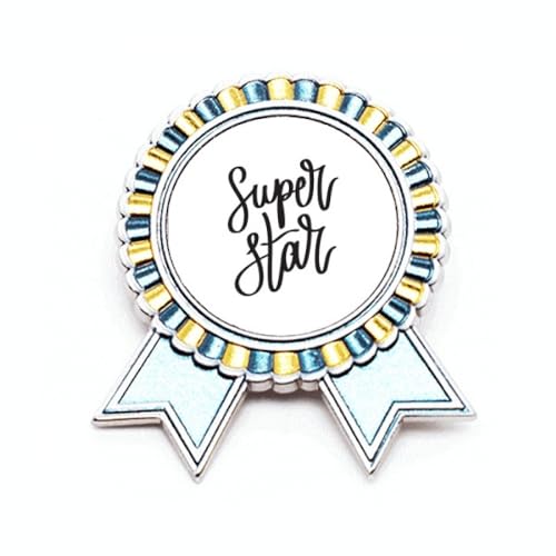 Broche Super Star Art Déco en métal taille M insigne élégant style rétro