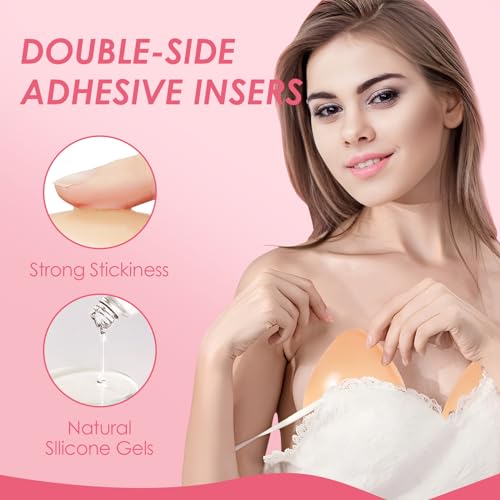 Boomba® Bra Inserts Invisible Lift Inserts Double-Sided Sticky Ultra Push up Bra Inserts Suitable for Different Occasions (Thick M)