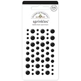 Doodlebug Sprinkles Glossy Enamel Adhesive, Beetle Black Dots, 54-Pack