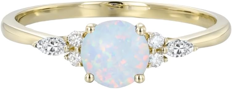 1ct Round Cut Engagement Rings for Women Gemstone Rings for Women 10K 14K 18K White Yellow Rose Gold Wedding Ring Anniversary Promise Ring