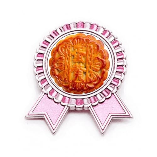 Broche rose gâteau de lune en métal jaune d'œuf taille M