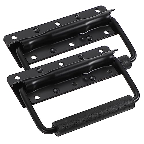 DOITOOL 2pcs Heavy Duty Spring Loaded Handles Ergonomic Replacement Metal Case Handles for Toolboxes Cabinets and Boxes Design for Comfortable Carrying and Easy Installation