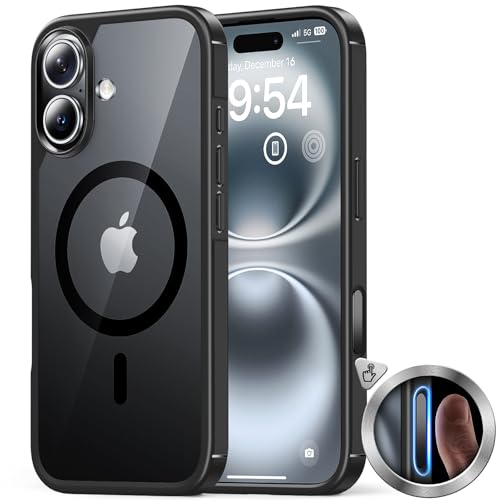 Coque fine iPhone 16 Plus TAURI ajustée noire premium 6,7"