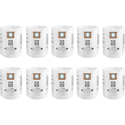 Image of 10 Pack Shop Vac 10-14 Gallon Vaccum Bags, ALYYDBG Type F 90662 9066200 9066233, Type I 90672 9067200, 9067211 Filter Bags