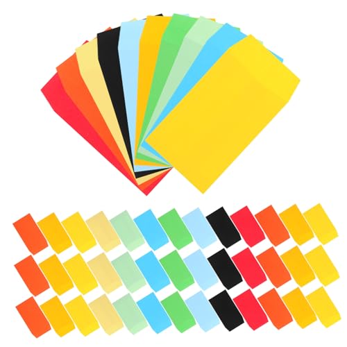 KESYOO 50個 彩色小信封 カラフルな小型紙製封筒 耐摩耗性のある文具用封筒 手のひらで持ち運び簡単 種子や小物収納に