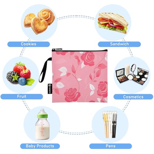 Bolsas reutilizables para snacks pack de 3 con diseño floral miniatura 5