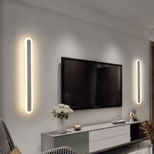 Apliques de pared LED recargables negros de 60cm con mando 5
