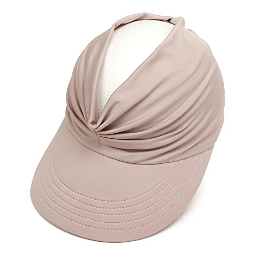 Sun Hat Women Sun Beach Visor Cap Uv Protection With Wide Brim For Sports Beach Golf Hiking (Beige/Pink) #TOP2