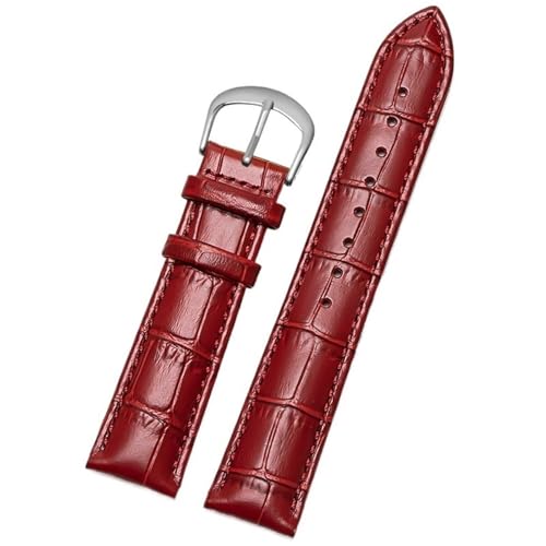 レザーウォッチバンド スマートウォッチ交換用ストラップ(1 dark red,14mm)