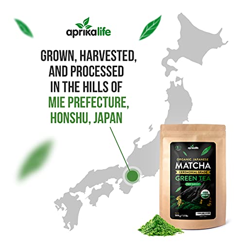 Aprika Life Ceremonial Matcha + Hojicha Green Tea Bundle - Organic Matcha Green Tea Powder 500G/1.1Lbs And Japanese Origin Roasted Green Tea Powder 100G/3.5Oz #TOP2