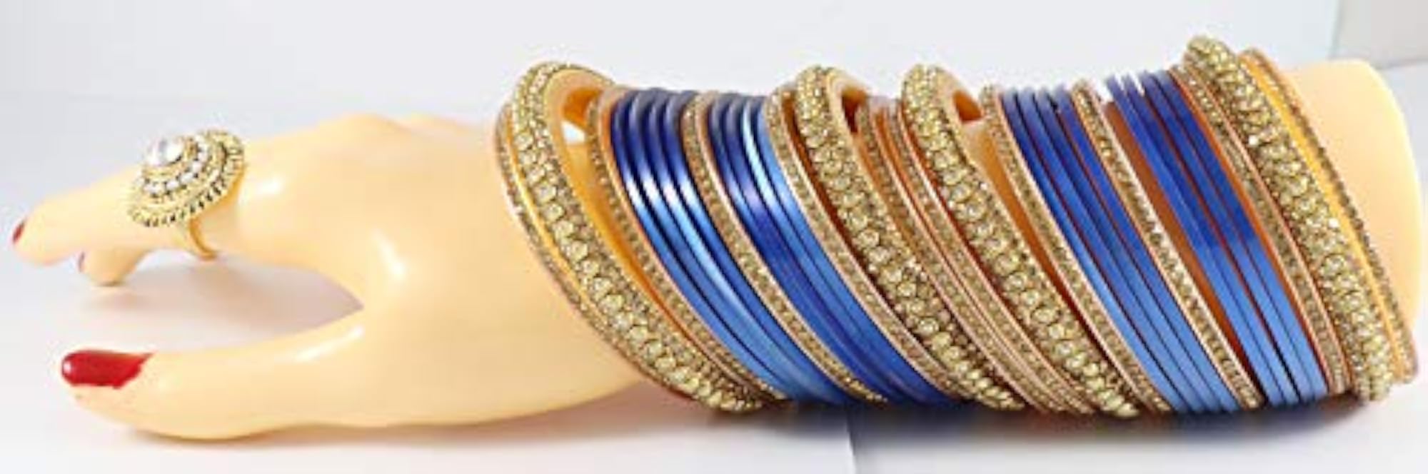 Traditional Acrylic Plastic Chuda Set with Zircon Stone Bangles
