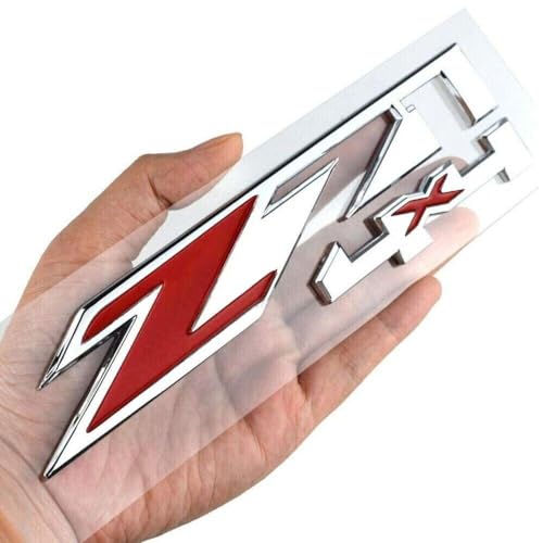 Image of 2Pack Z71 4x4 Emblems Badges Replacement for Chevy Silverado Sierra Tahoe Suburban 1500 2500hd 3500hd Decal (Chrome Red), EI-SilveCutom#2