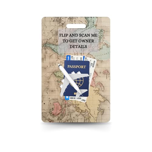 Generic 2 Smart Luggage Tags with Email Alert and Customizable Trip Details. Privacy Protected, Suitable for Every Type of Luggage Bags. (Passport)3
