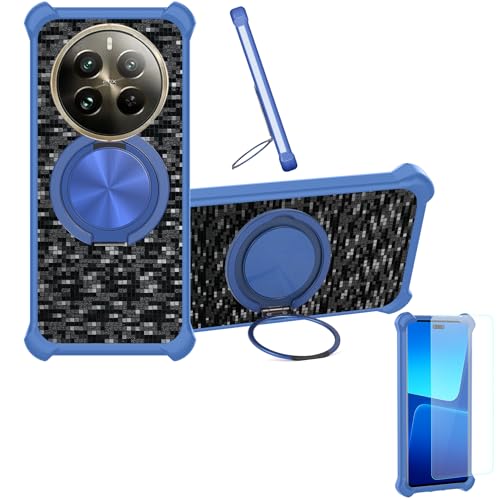 �Ή� Realme 12 Pro �P�[�X Phone Case [1�� 9H+�d�x���� �K���X�t�B����][360°��]���X�^���h�A�}�O�l�b�g��]CX-13-LAN
