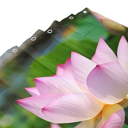 Rideau de douche textile de qualité supérieure avec motif lotus élégant - 5