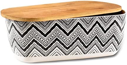 Nomotruc Bread Box with Cutting Board Lid Made with Bamboo Fiber, Large Size Stylish Bread Box For Kitchen Countertop,Bread Container Bread Holder Bread Keeper Keeping Fresh I14.4x8.3x5.6 in