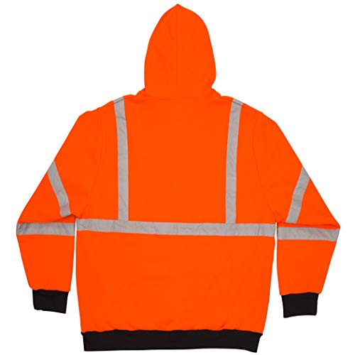 North 15 Men’s High Visibility Safety Hooded Sweatshirt, Bonded, Sherpa Lined2