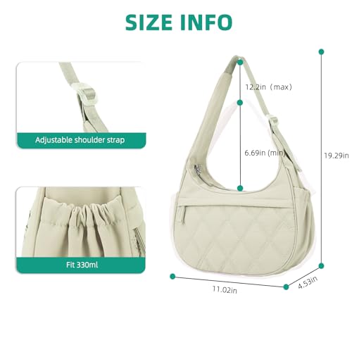 Image of JANKS Small Puffer Crescent Shoulder Bag for Women, Nylon Quilted Puffy Crossbody Purse, Cute Hobo Shoulder Handbags