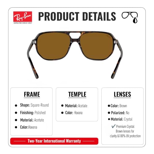 Image of Ray-Ban RB2205 BILL ONE Square-Round Sunglasses with Official Eyewear Kit