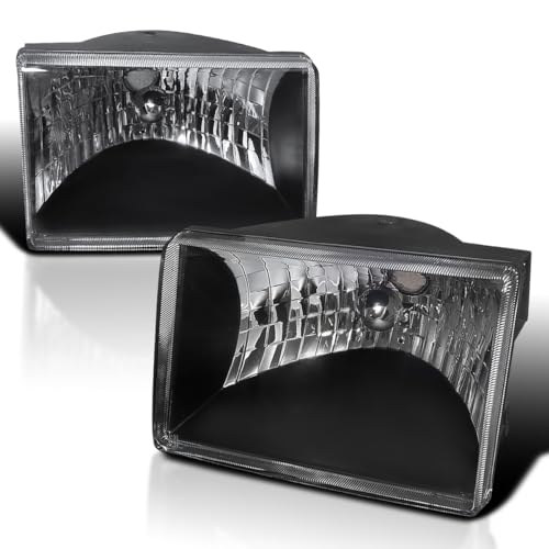 SPEC-D TUNING Euro Crystal Black Clear Headlights Compatible with Jeep Grand Cherokee 1993-1998 L+R Pair Head Light Lamp Assembly