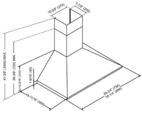 Kobe Range Hoods Chx8136Sqb-1, 36-Inch, Stainless Steel Chx81 Series, Wall Mount Range Hood #TOP5