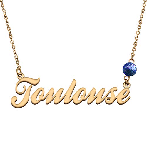 HUAN XUN Custom Choker Birthstone Toulouse Name Necklace Best