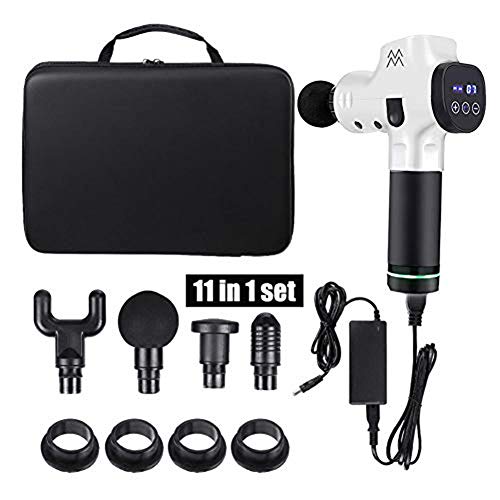 Preisvergleich Produktbild H-ANMO Massagepistole Handheld Tissue Massager, Verstellbare, Tragbare, Leise Massagepistole, Tiefe Muskelentspannung,Weiß