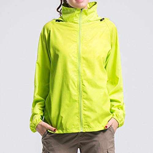 wudidianzi Jaqueta masculina feminina casual à prova de vento ultraleve à prova de chuva, Preto, L