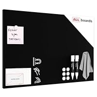 Magnetic Boards MetalBoard Chalkboard Chalk Black 60x40cm a Magnetic Metal Poster with an Imprint for All Types of Magnets, Wall Mounted Durable 3D Printed + a Set of Accessories Included