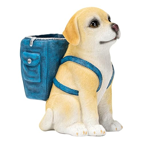 YUERVIEW Cute Dog Pen Holder & Desk Organizer,Handmade Non-Toxic Resin Storage Compartment for Office, School & Home | Adorable Gift for Dog Lovers Who Love Functional Pet Decor (Labrador Retriever)