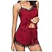 Pyjama Sexy Femme Ensemble Érotique Ouverte Vetement De Nuit Sexy Pyjama Femme Nuisette En Dentelle Pas Cher Femme Lingerie Sexy Babydoll Sous-vêtements Col V Halter Sans Manches Chemise De Nuit Sets
