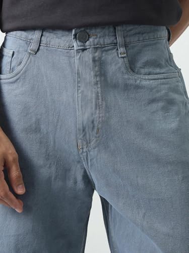 Urbano Fashion Store Urbano Fashion Men's Grey Loose Baggy Jeans - Image 7