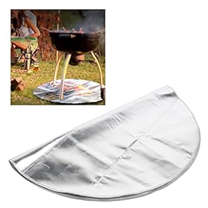 Grillmat, vuurplaatsmat voor roker voor vuurkorven voor grills voor dek voor gazon voor terras(Silver gray, 60cm)