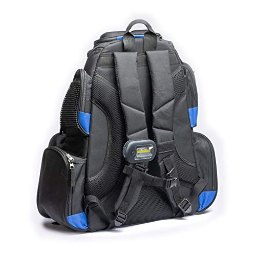 Vexan Fishing Removable LED Lighted Tackle Box Backpack with 4 3600 Trays Large Tackle Bag Storage and 4 Tackle Box (Black and Blue) - Thumbnail 3