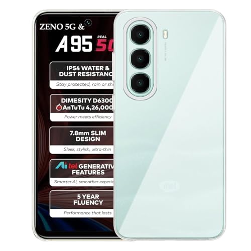 Image of COVERBLACK Flexible Rubber Case Back Cover Compatible for Itel A671N / Itel A95 / ZENO 5G - Transparent