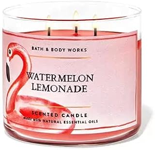 Bath & Body Works, White Barn 3-Wick Candle w/Essential Oils - 14.5 oz - 2021 Summer Collection! (Watermelon Lemonade)