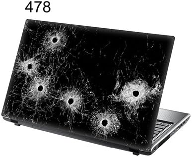 TaylorHe 15.6 inch 15 inch Laptop Skin Vinyl Decal with Colorful Patterns and Leather Effect Laminate MADE IN BRITAIN Bullet Holes