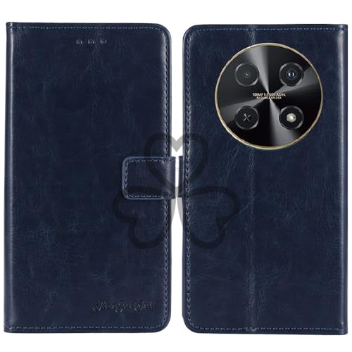 TienJueShi Dark Blue Book Stand Retro Flip Leather Protector Phone Wallet Gel Cover Etui TPU Silicone Case For Huawei nova 13i 6