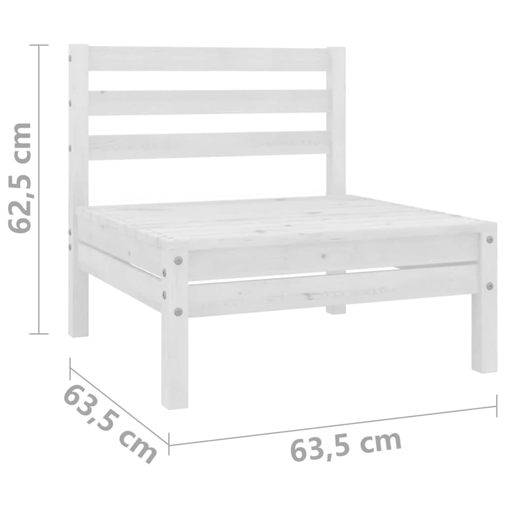 Divano da Giardino a 2 Posti in Massello di Pino Bianco Modulabile Resistente per Esterno Terrazzo Giardino Poltroncina da Salotto Rilassamento da Esterno 110 kg per Seduta