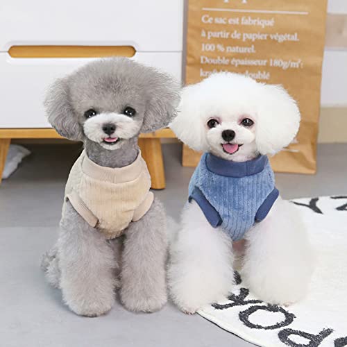 Mitili Dogs Sweater Winter Dog Clothes Warm Pullover Stretch Velvet Pets Jacket Pet Sweaters For Boy And Girl Cat Pullover Shirt In Cold Weather For Small Medium Bulldog Chihuahua Yorkie (Large, Blue) #TOP4
