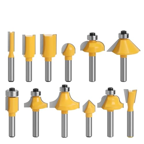 �g���}�[ �r�b�g 1pc 6mm Shank Router Bit Straight T V Flush Trimming Cleaning Round Corner Cove Box Bits Milling Cutter For Wood(NO.4)