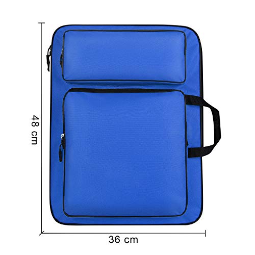 Image of ITODA A3 Art Portfolio Carry Case Bag Drawboard Tote Handheld Storage Portable Shoulder Lightweight Box for 8k Sketch Pad Artist Drawing Painting Supplies