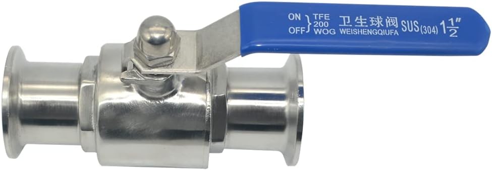 Sanitary Full Port Ball Valve to Clamp Ferrule S316 Stainless 1000 WOG(OD 1-1/2 inch)