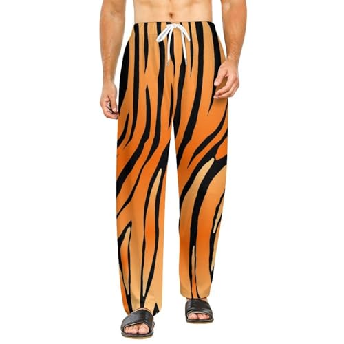 Bas de pyjama femme long motif léopard marron et fluide pantalon de détente homewear taille S