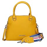 jeans gelb herren 3 Innentaschen Pepe Jeans Eva Handtasche Gelb 27x22x12 cms Synthetisches Leder