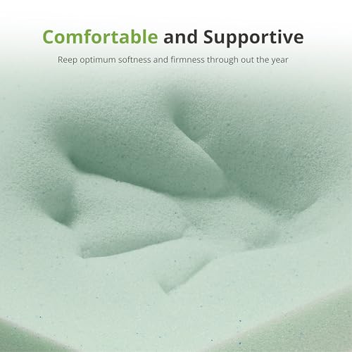 Image of EGOHOME 10 Inch Short Queen Mattress, Memory Foam Mattress in a Box with Cooling Green Tea Gel, Relieve Pressure with Medium Plush Support, CertiPUR-US Certified, 60''L x 75''W, White